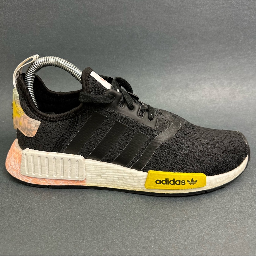 Adidas NMD Black Yellow Running Shoes EG7960 Kids Size 6 Women’s Size 7